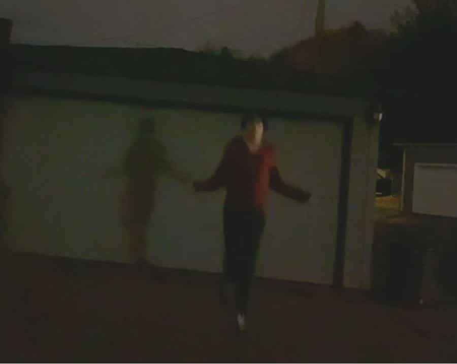 Dizzy skipping in the driveway on Christmas Eve 2023